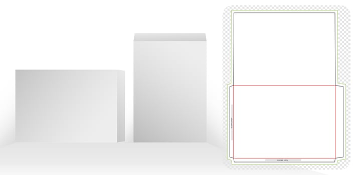 envelope office supply packaging die cut templates design isolated white backgrounds for your message, packaging branding, products compartments unique designs, minimalist conceptual holder stationary vector