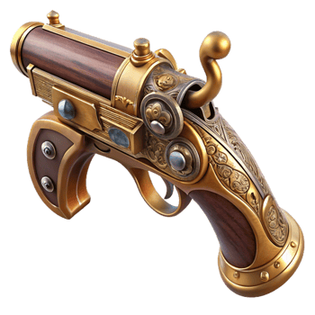 wonderful classic A Detailed Steampunk Pistol Ornate Engrav genuine png