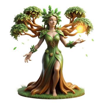 elegant rustic An Elegant Dryad Emerging from an Ancient original png