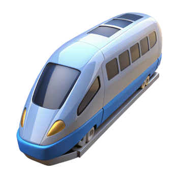 dramatic modern High Speed Train on Transparent Background professional png