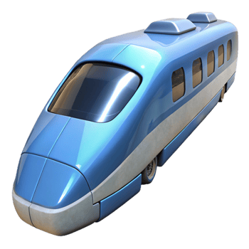 impressive abstract High Speed Train on Transparent Background authentic png