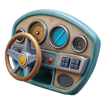 extraordinary vintage High Tech Flying Car Cockpit Cutout exclusive png