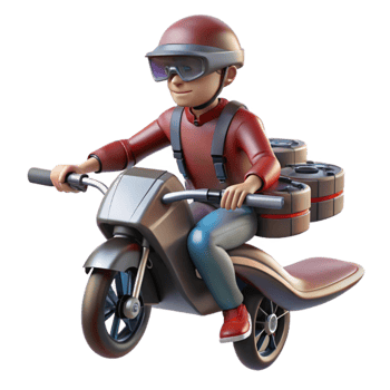 dramatic vintage High Tech Hoverbike with Rider Cutout original png