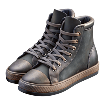 magnificent artistic High Top Sneakers Black Isolated Element png