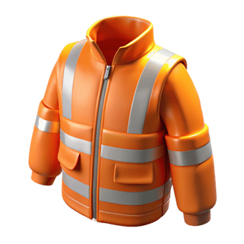 vibrant creative High Visibility Jacket Orange with Reflective Stripes Cutout exclusive png