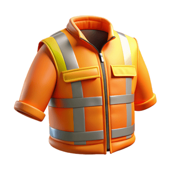 impressive rustic High Visibility Jacket Orange with Reflective Stripes Cutout png