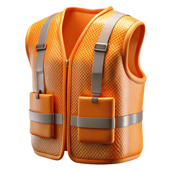 impressive rustic High Visibility Vest Orange Mesh Transparent Background high quality png