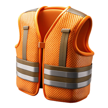 extraordinary creative High Visibility Vest Orange Mesh Transparent Background detailed png