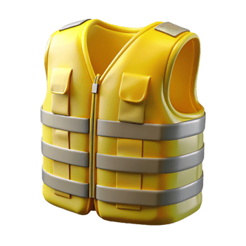wonderful traditional High Visibility Vest Yellow with Reflective Stripes Isolated high resolution png