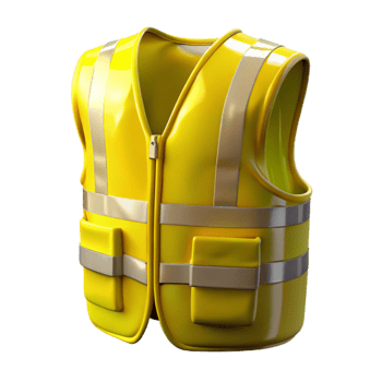 serene traditional High Visibility Vest Yellow with Reflective Stripes Isolated original png