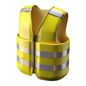 elegant modern High Visibility Vest Yellow with Reflective Stripes Isolated original png