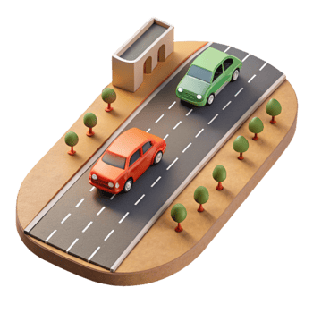 wonderful creative Highway with Cars Transparent Background professional png