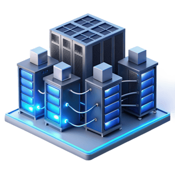 dramatic artistic A Server Room Filled with Blinking Ligh detailed png