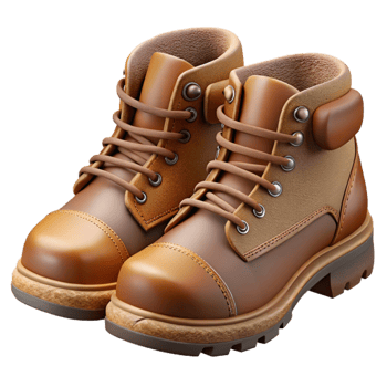 wonderful modern Hiking Boots Leather Brown Transparent Background high quality png