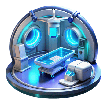 elegant classic A Futuristic Medical Bay with Holographi genuine png