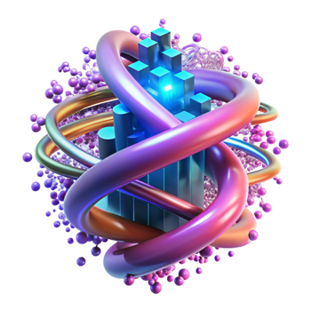 vibrant artistic A Dna Double Helix Spiraling Through a Di detailed png