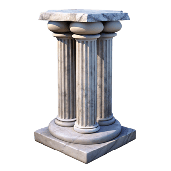 magnificent vintage Historical Building Column Transparent Background Front View premium png