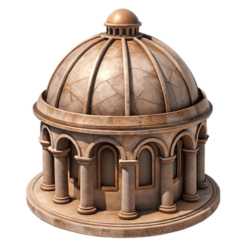 elegant minimalist Historical Building Dome Cutout Architectural Detail premium png