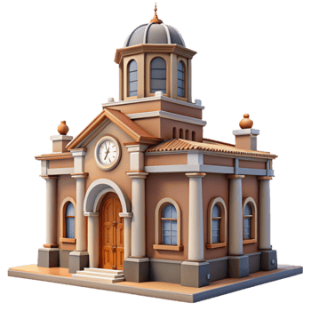 extraordinary classic Historical Building with Clock Tower Transparent Background detailed png