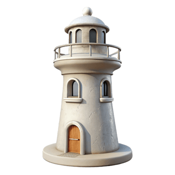 magnificent modern Historical Lighthouse Bright White Cutout high quality png