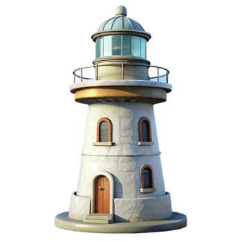 magnificent minimalist Historical Lighthouse Bright White Cutout original png