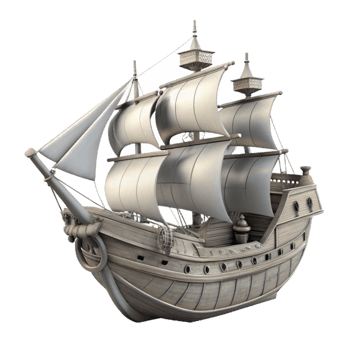 dramatic artistic Historical Ship Silhouette Transparent high quality png