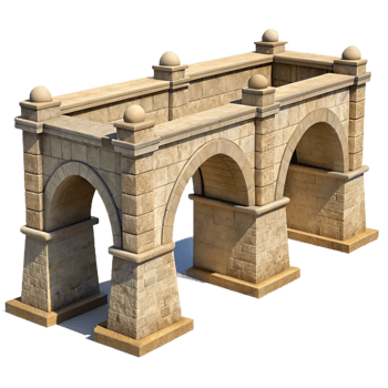 impressive abstract Historic Bridge Stone Arch Perspective View Cutout original png