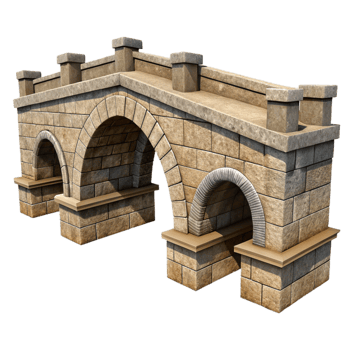beautiful traditional Historic Bridge Stone Arch Perspective View Cutout high resolution png