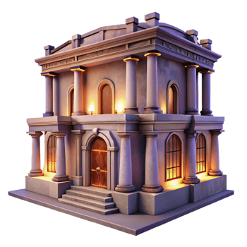 magnificent minimalist Historic Building Facade Night Lighting high resolution png