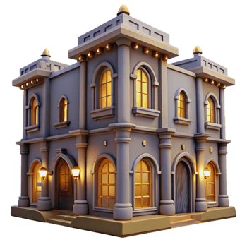 wonderful minimalist Historic Building Facade Night Lighting premium png