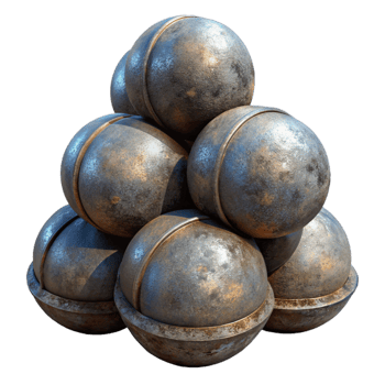 stunning vintage Historic Cannonball Stacked Isolated authentic png