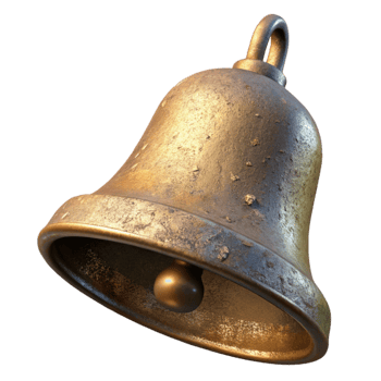 impressive contemporary Historic Church Bell Side View Isolated png
