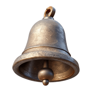 dramatic creative Historic Church Bell Top View Isolated high quality png