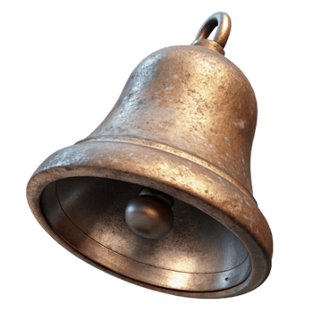 wonderful vintage Historic Church Bell Top View Isolated high resolution png