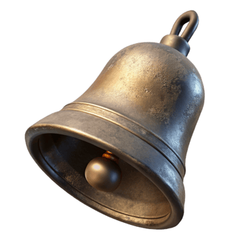 extraordinary creative Historic Church Bell Top View Isolated authentic png