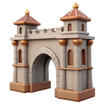 stunning abstract Historic City Gate Arched Entryway Isolated premium png