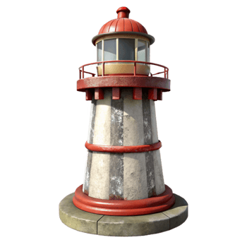 dramatic artistic Historic Lighthouse Beacon Light Isolated high quality png