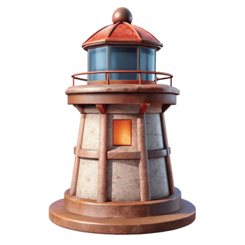 serene modern Historic Lighthouse Beacon Light Isolated high quality png