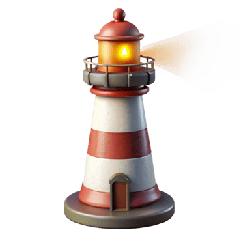 vibrant contemporary Historic Lighthouse Beam Shining Out Isolated detailed png