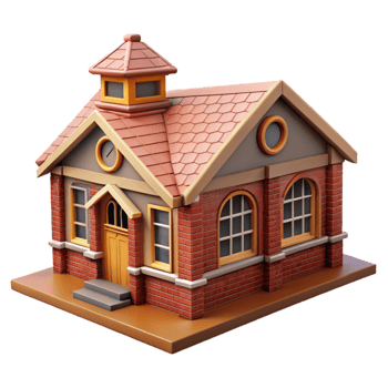 extraordinary vintage Historic Schoolhouse Brick Facade Isolated original png