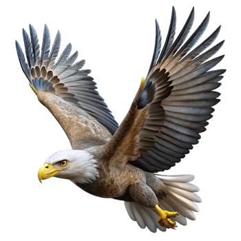 serene minimalist A Majestic Eagle Soaring Through the Sky professional png