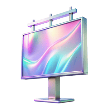 impressive classic Holographic Billboard Advertisement Transparent Background detailed png