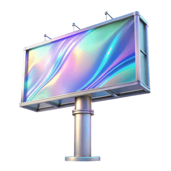impressive vintage Holographic Billboard Advertisement Transparent Background original png