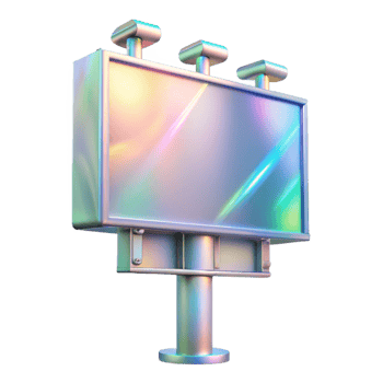 extraordinary modern Holographic Billboard Advertisement Transparent Background png
