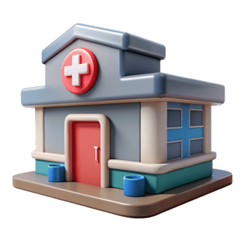 wonderful artistic Hospital Building with Ambulance Entrance Isolated png