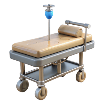 dramatic abstract Hospital Gurney with Wheels and Iv Pole Cutout png
