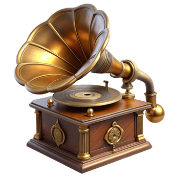 impressive classic A Steampunk Gramophone with Intricate Bras genuine png