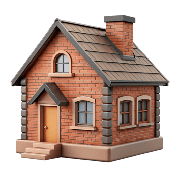 dramatic rustic House Exterior Brick Facade Isolated high resolution png