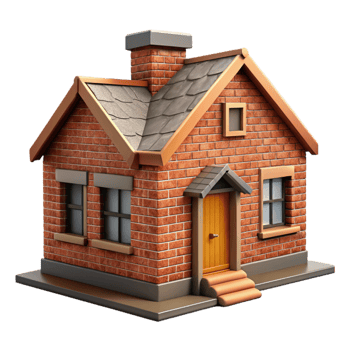 serene classic House Exterior Brick Facade Isolated high resolution png