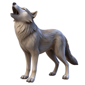beautiful classic Howling Wolf Cutout Transparent Background high quality png